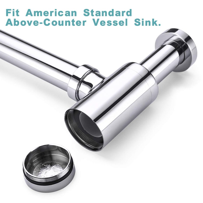 BESTILL Bottle P Trap Drain Kit for Bathroom Basin Sink, Chrome - Image 5